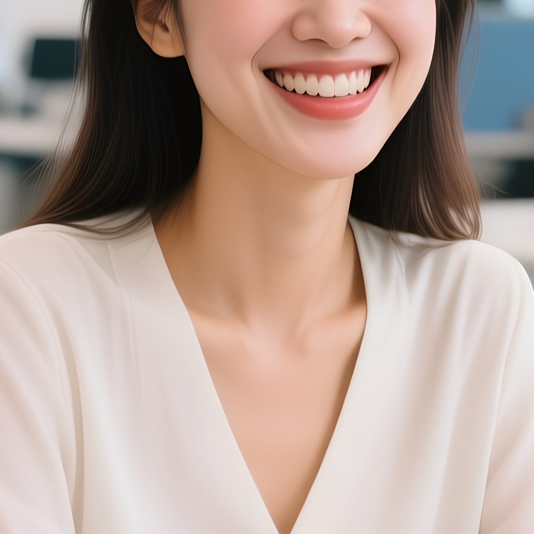 A Woman Working On A Laptop In An Office Environment Office - Full Resolution Quality Preview