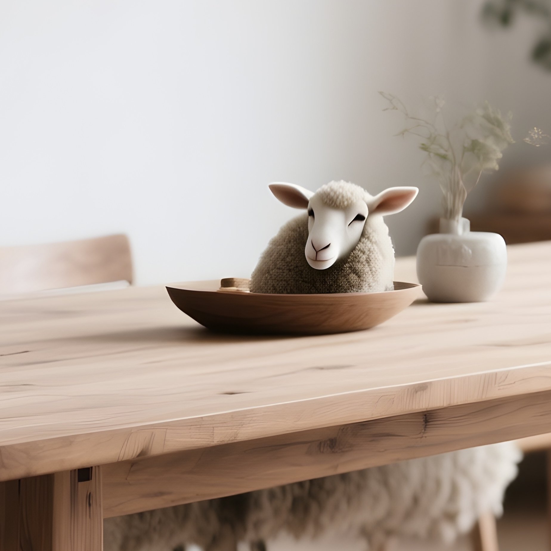 A Wooden Dining Bench Paired With A Long Rectangular Table, Featuring Sheepskin Throws For Added Comfort And Texture In A Scandinavian Inspired Dining Room. - Full Resolution Quality Preview