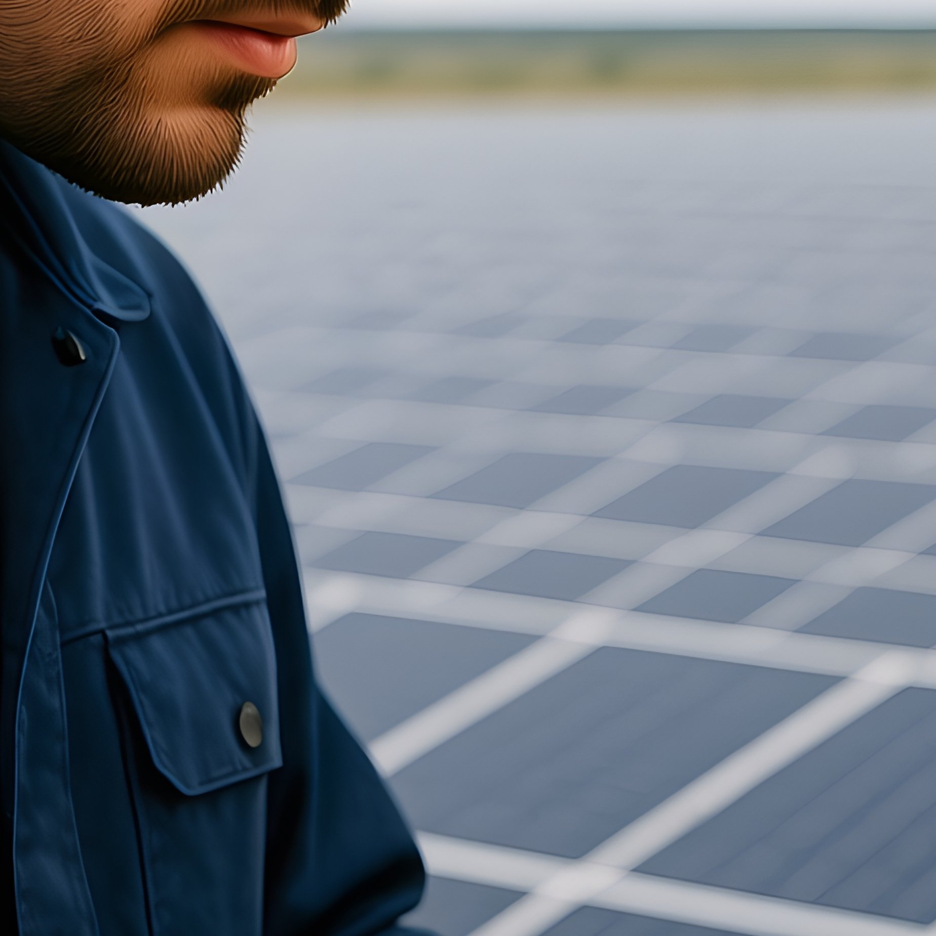 A Worker Using A Laptop At A Solar Panel Facility Solar Energy - Full Resolution Quality Preview