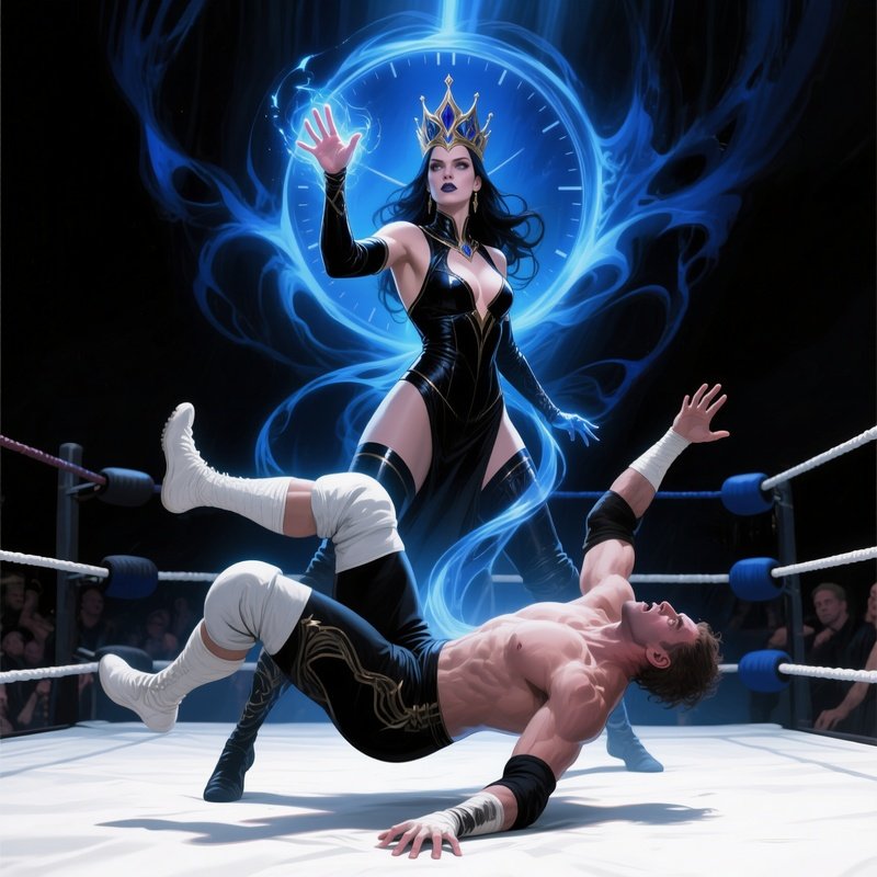 A Wrestling Scene Queen Quantum Time Reversal Art