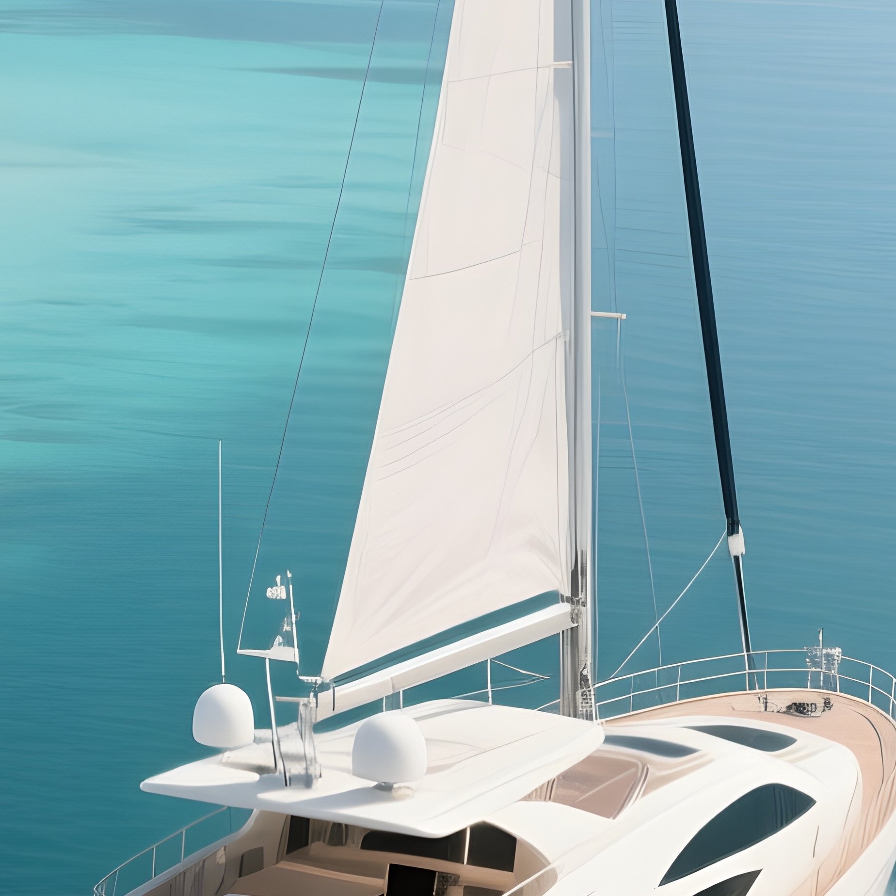 A Yacht Cruising Through A Wide Tropical Lagoon - Full Resolution Quality Preview