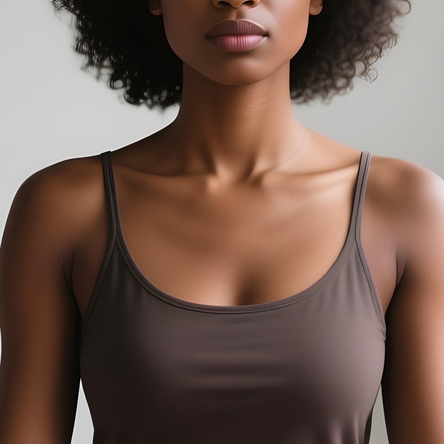 A Young Black Woman Meditating In A Quiet, Minimalist Room. - Full Resolution Quality Preview