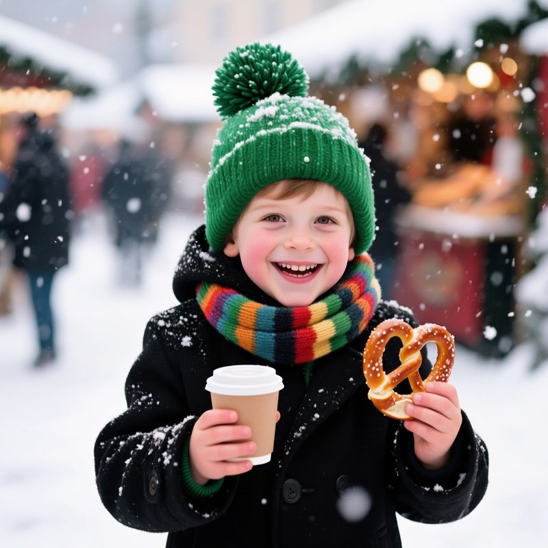 A Young Boy Enjoying A Winter Scene Winter Snow