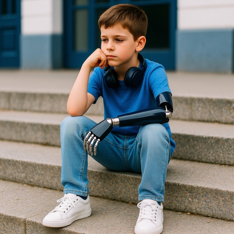 A Young Boy With A Prosthetic Arm Prosthetic Youth
