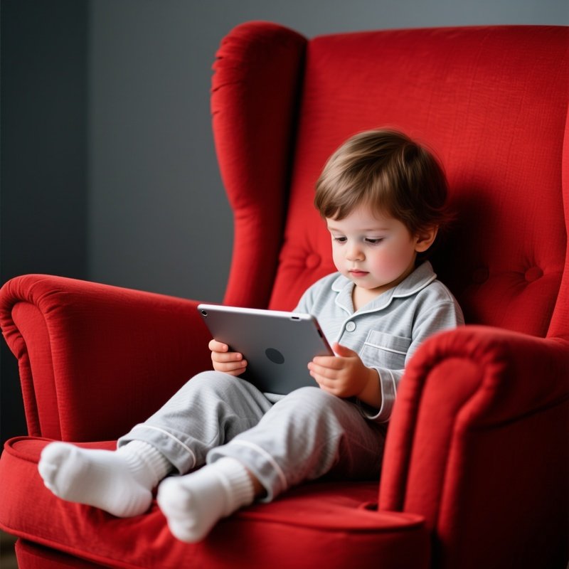 A Young Child Using A Tablet Child Tablet