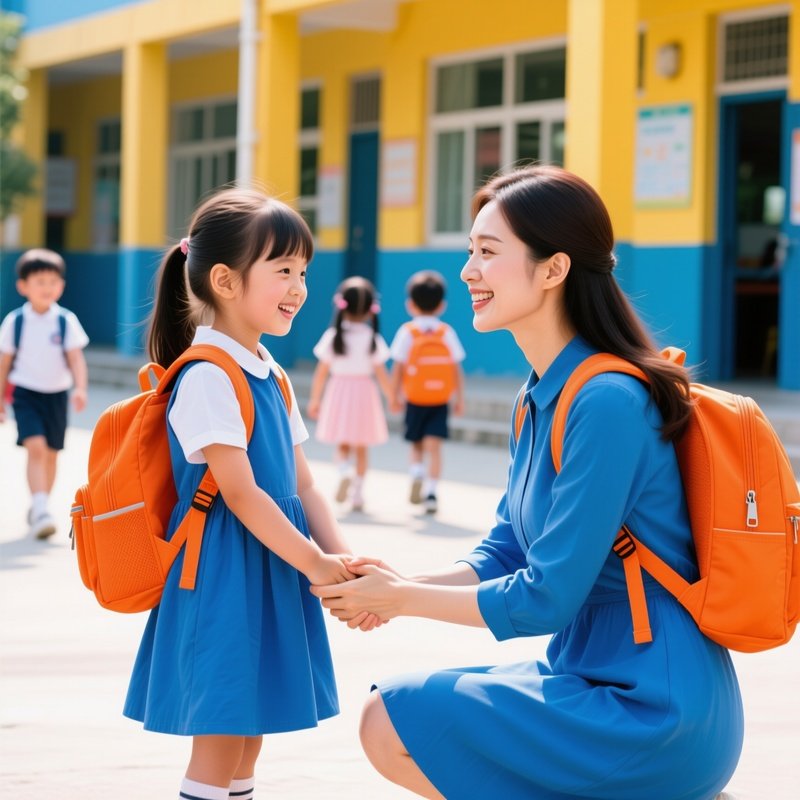 A Young Girl Interacting With An Adult Woman School Education