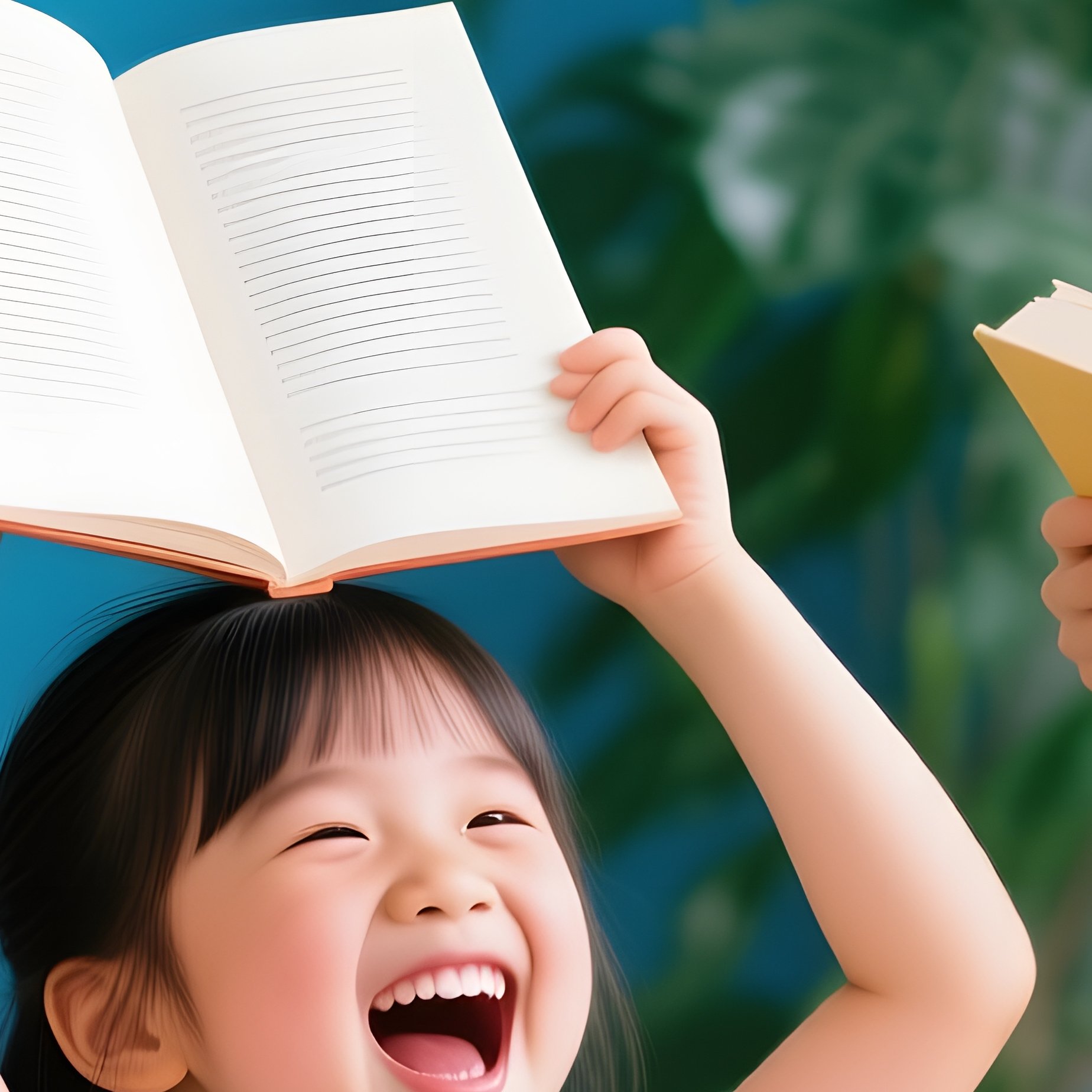A Young Girl Reacting To A Book Education Humor - Full Resolution Quality Preview