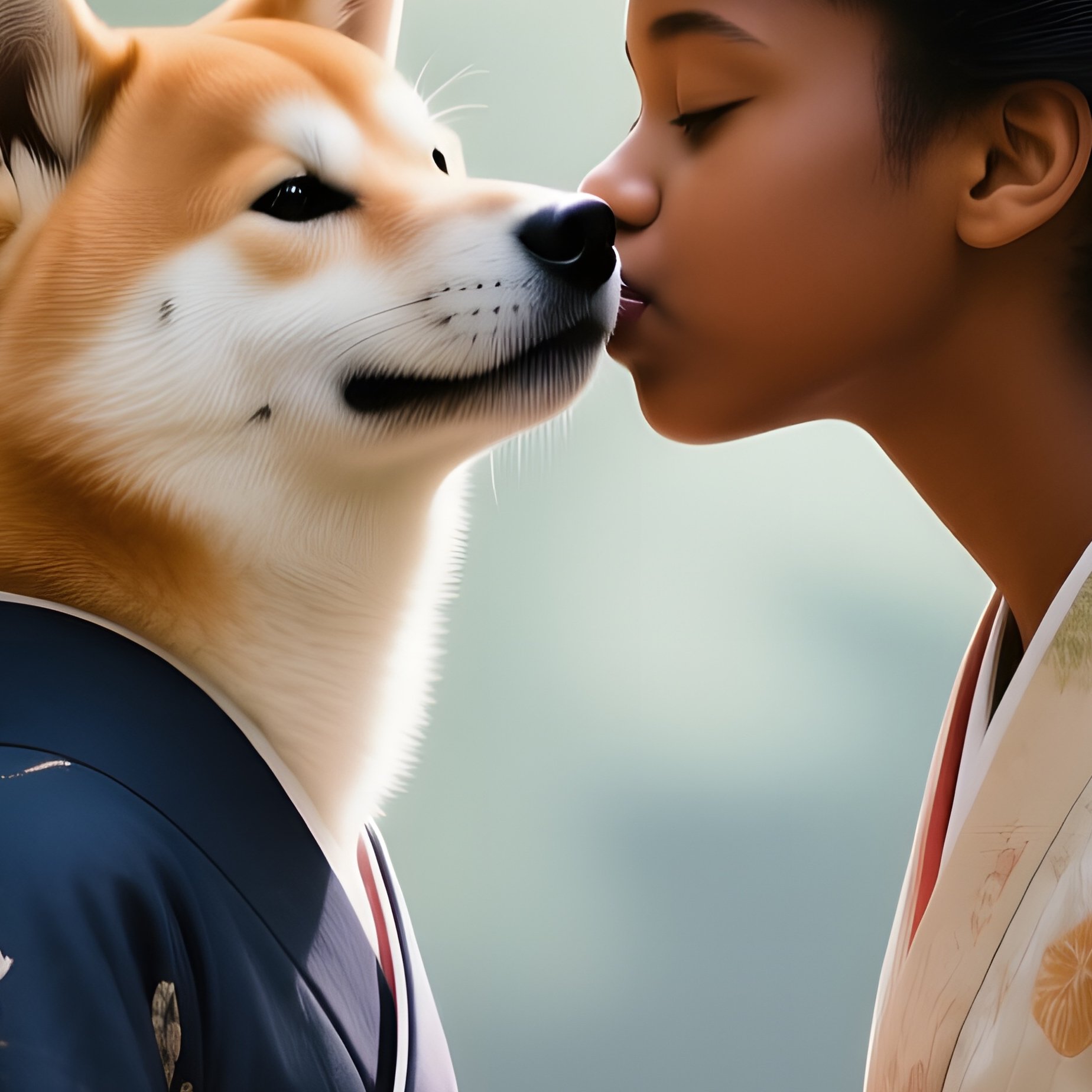 A Young Mixed‑Heritage (African‑American And Japanese) Girl In A Kimono Walking Through A Bamboo - Full Resolution Quality Preview