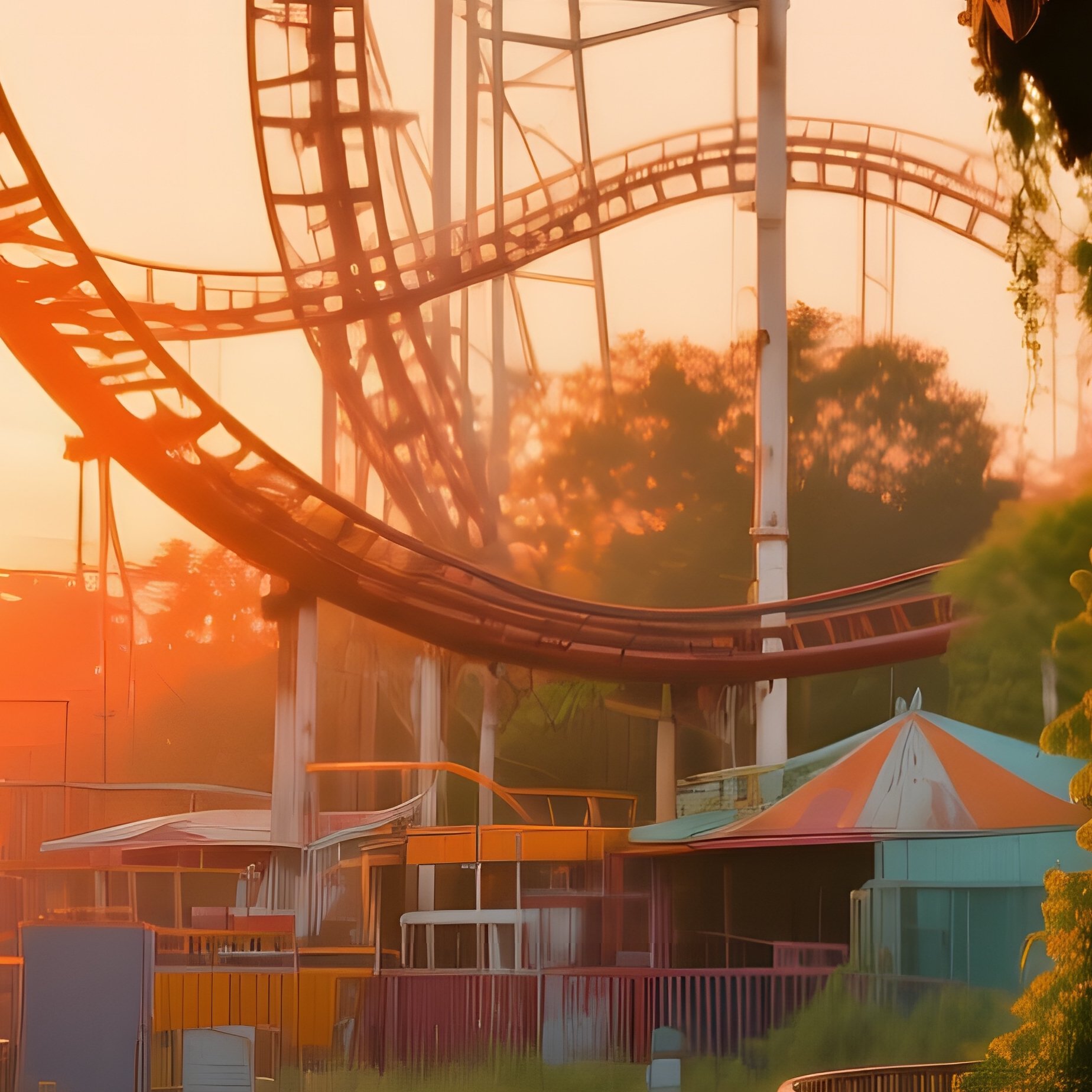Abandoned Amusement Park Overgrown With Vines - Full Resolution Quality Preview