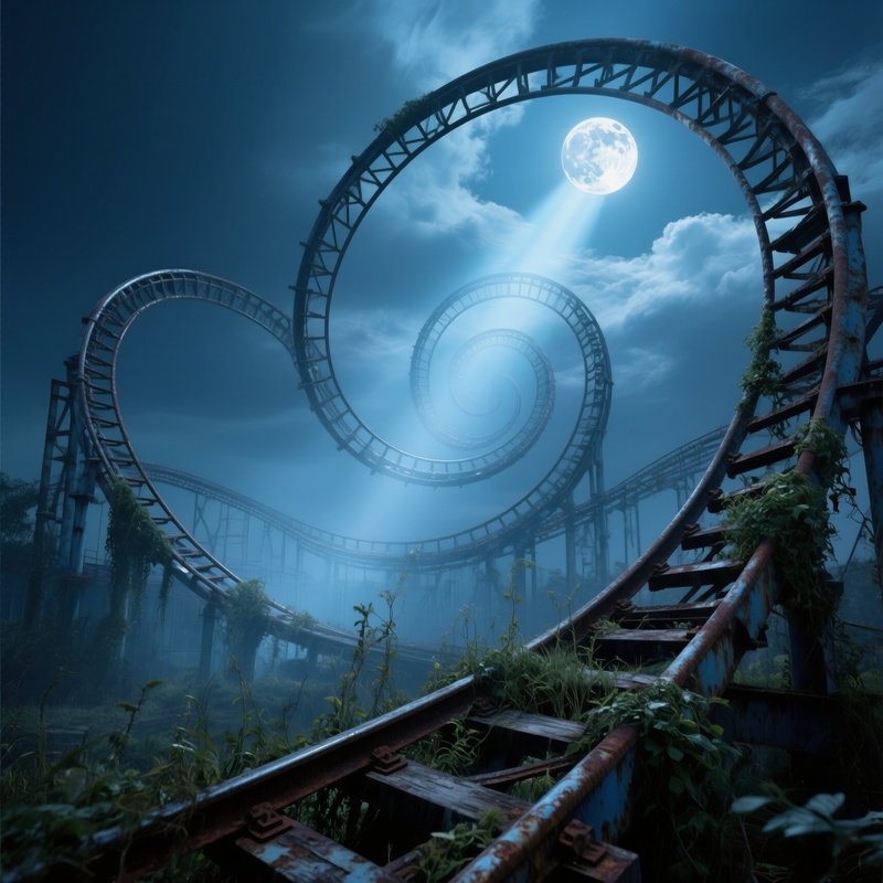 Abandoned Roller Coaster Moonbeam Weeds