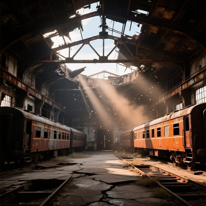 Abandoned Roundhouse Interior