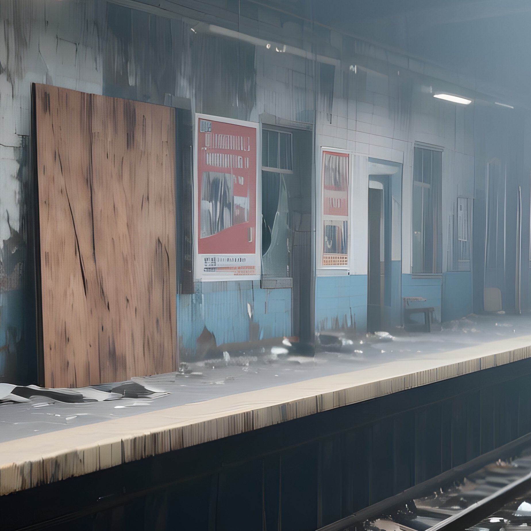 Abandoned Subway Platform Dusty Station - Full Resolution Quality Preview