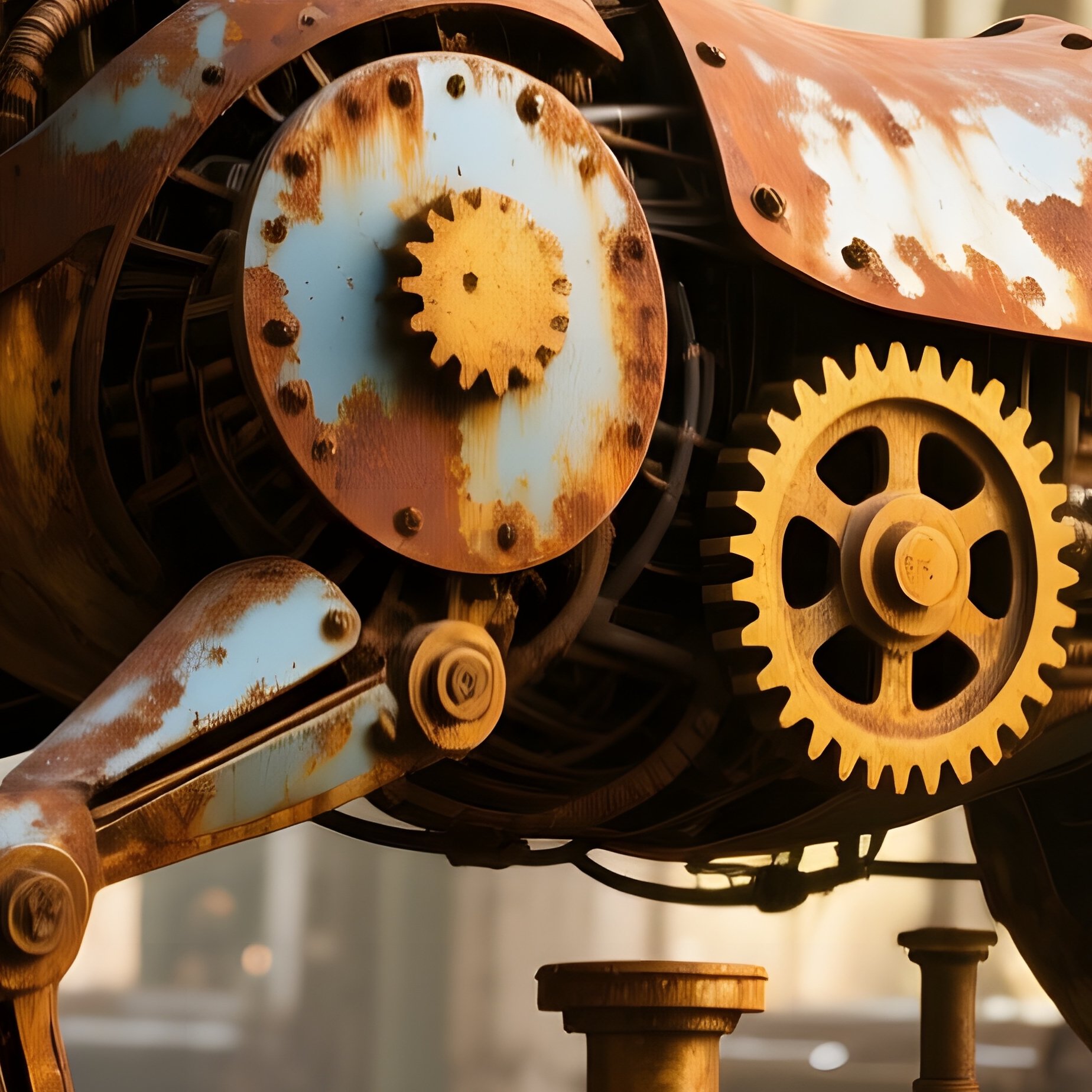 Abandoned Train Depot Art Space Mechanical Horse Sculpture - Full Resolution Quality Preview