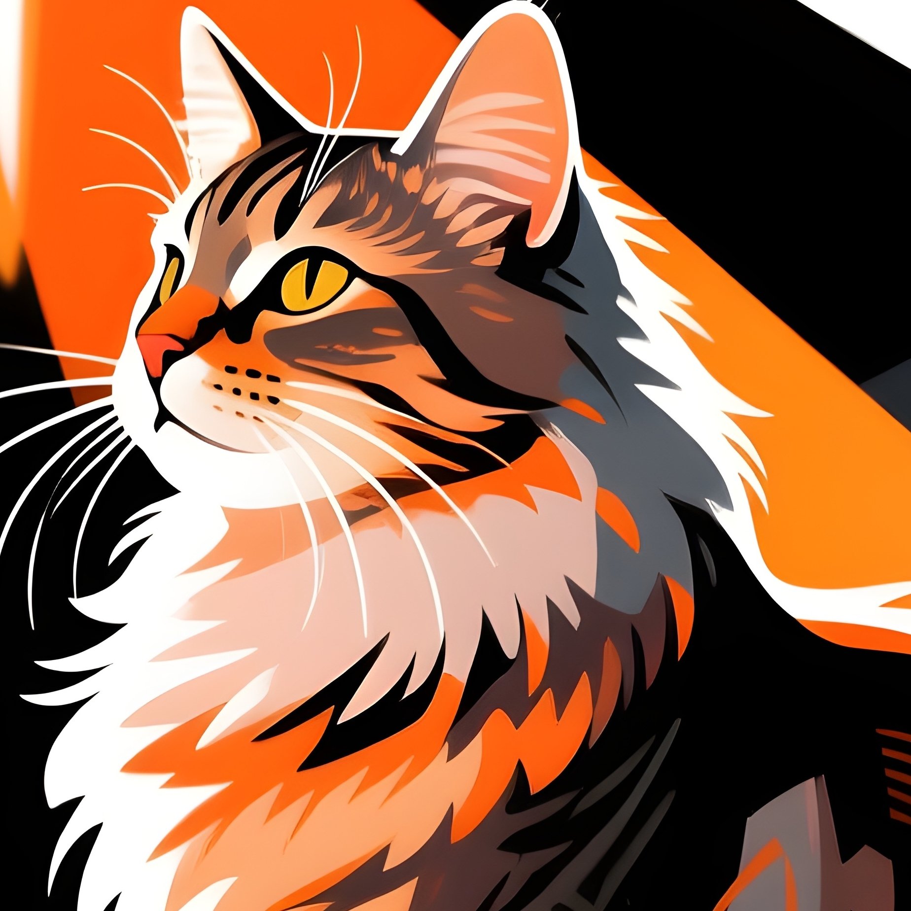 Abstract Art Siberian Cat Sleeping In A Sunbeam - Full Resolution Quality Preview