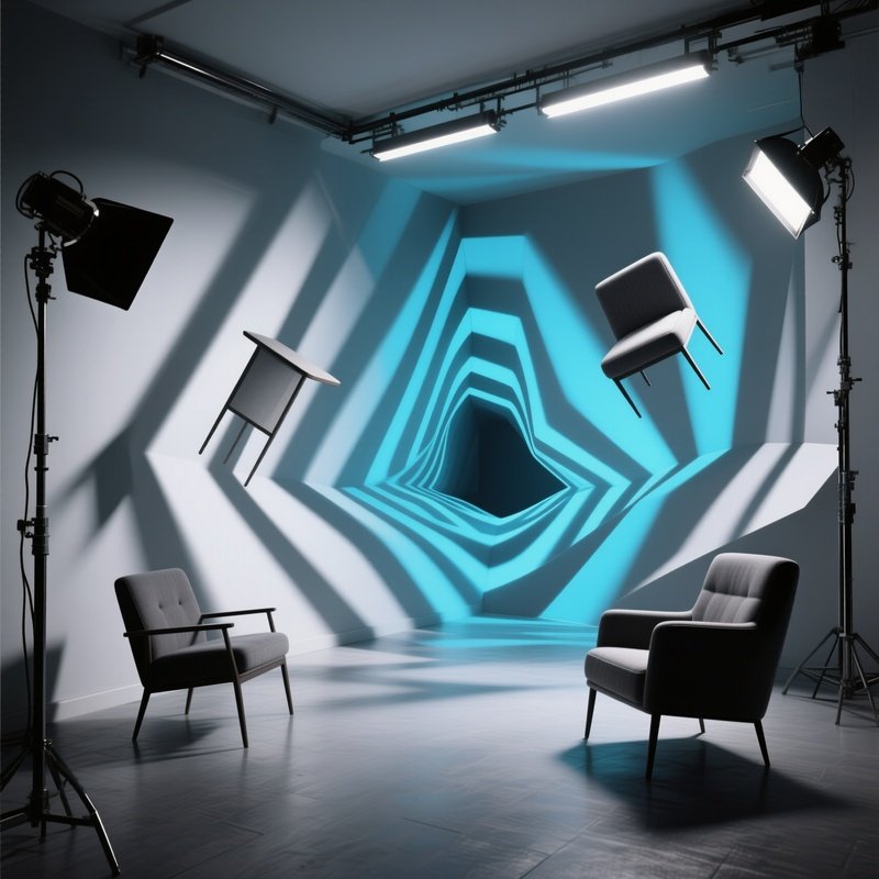 Abstract Artistic Studio With Surreal Geometry