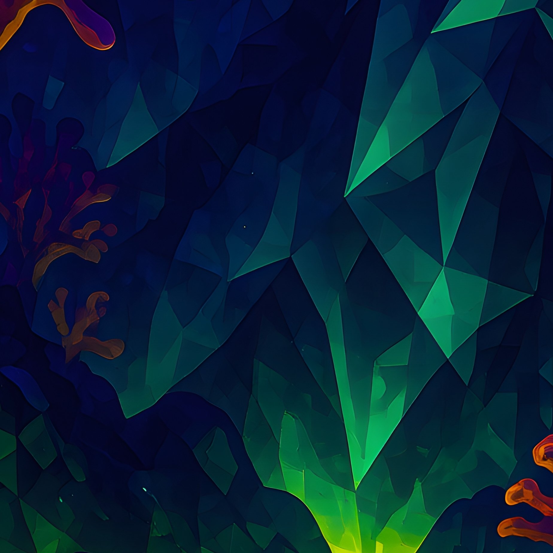 Abstract Digital Artwork Featuring Organic And Geometric Patterns - Full Resolution Quality Preview