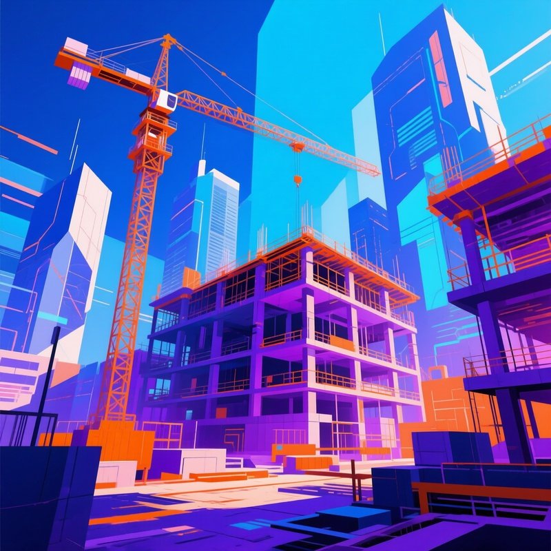 Abstract Digital Render Of Urban Construction Zone