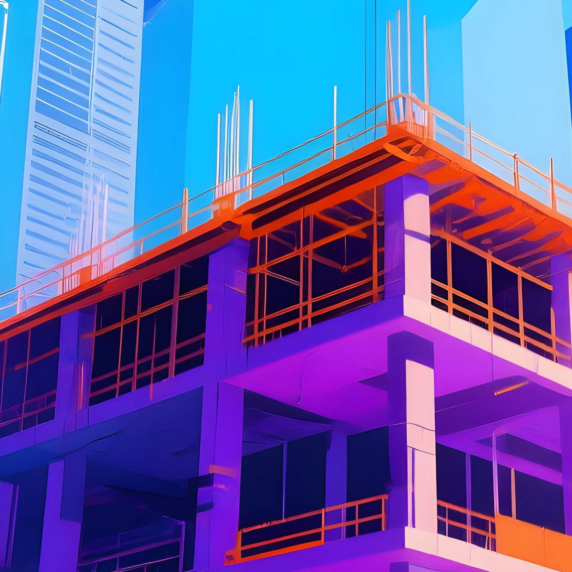 Abstract Digital Render Of Urban Construction Zone - Full Resolution Quality Preview