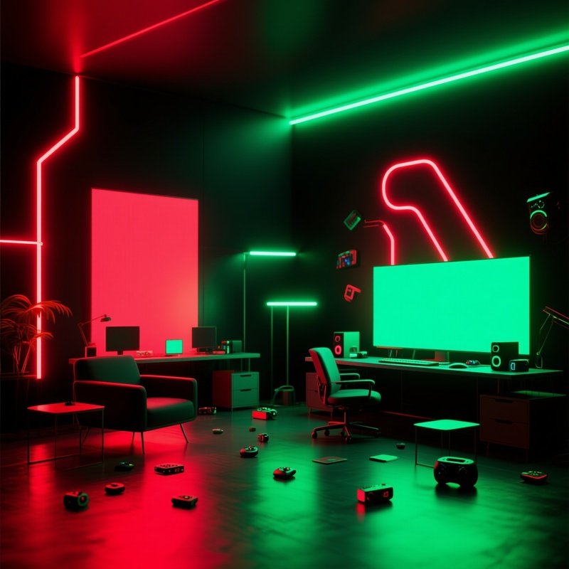 Abstract Digital Workspace Neon Lighting