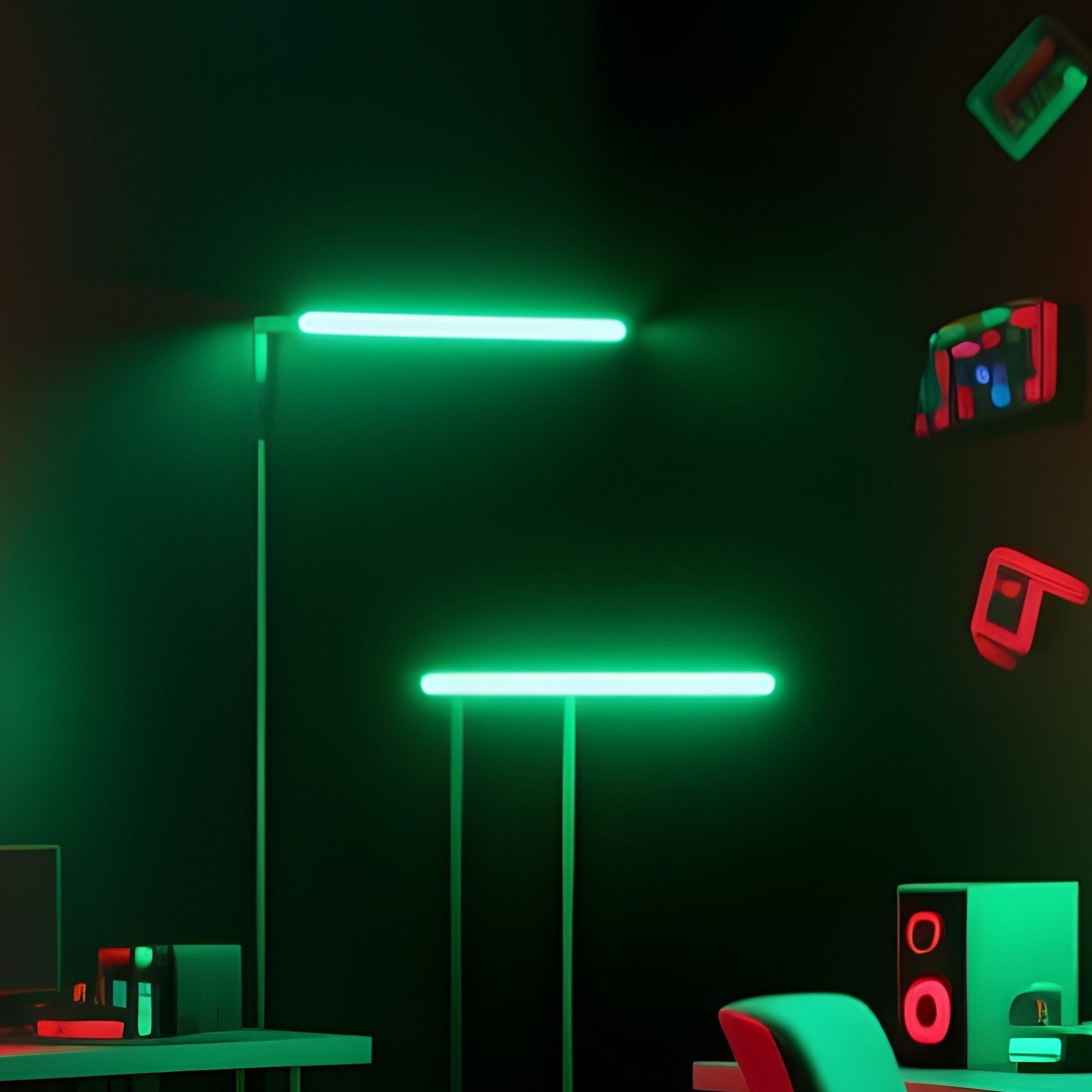 Abstract Digital Workspace Neon Lighting - Full Resolution Quality Preview