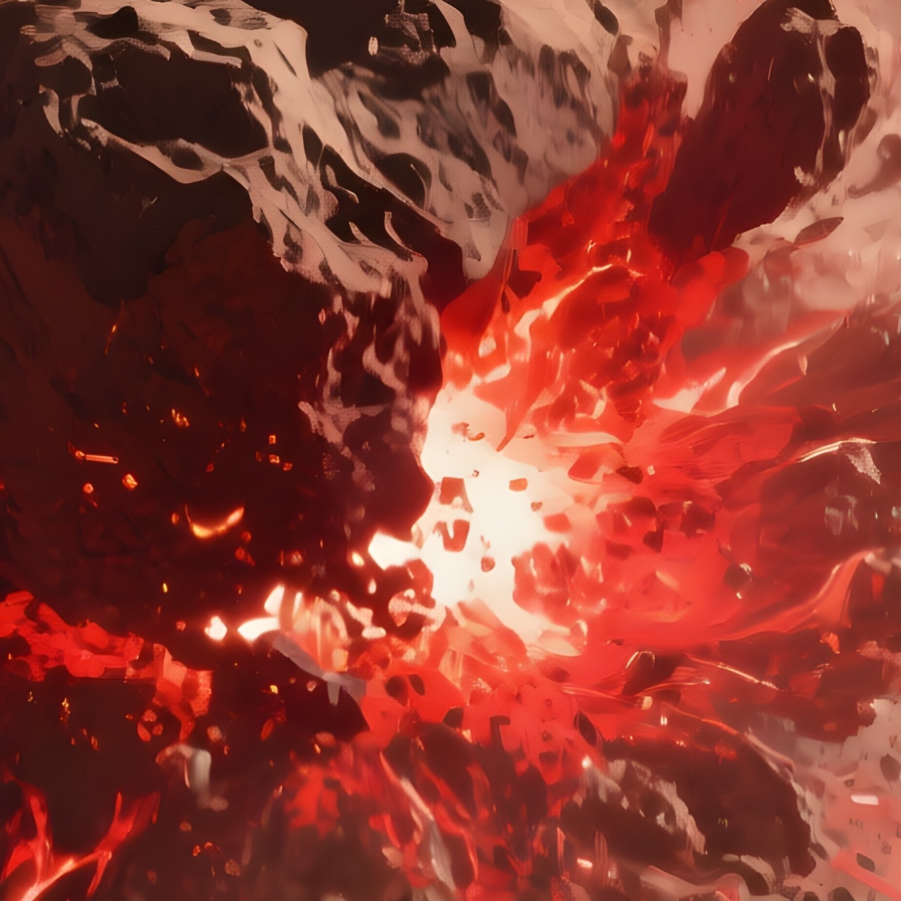 Abstract Interpretation Of A Meteor Striking Mars Surface - Full Resolution Quality Preview