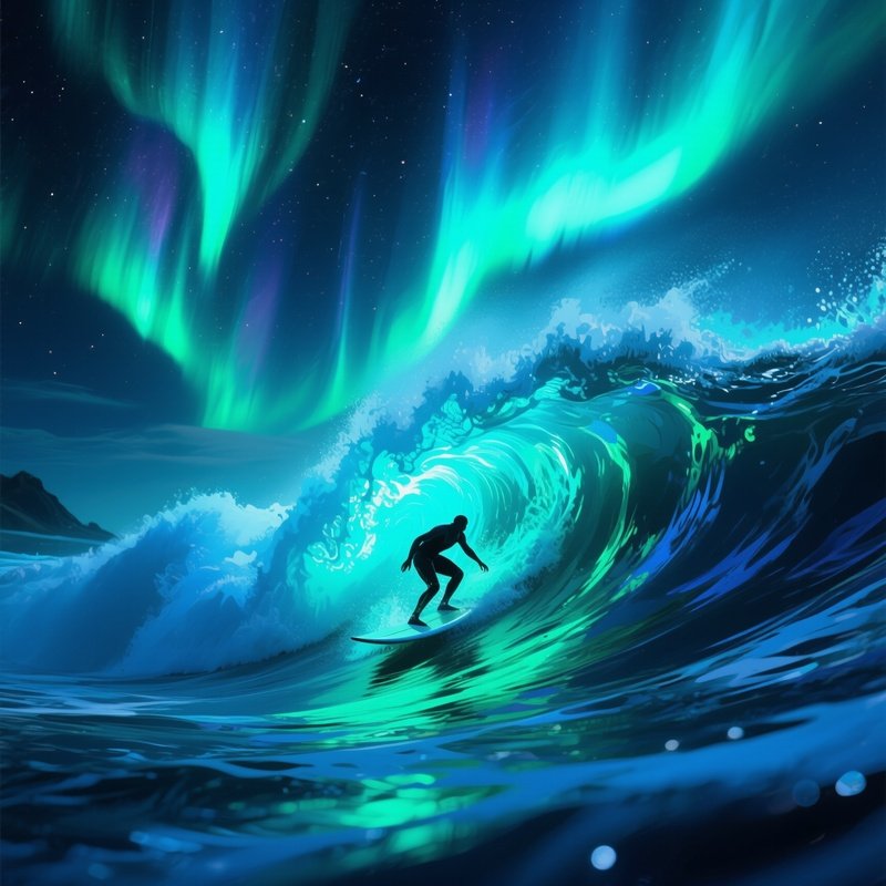 Abstract Interpretation Of Extreme Surfing Under The Northern Lights