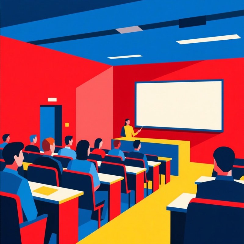 Abstract Lecture Hall Full Of Students