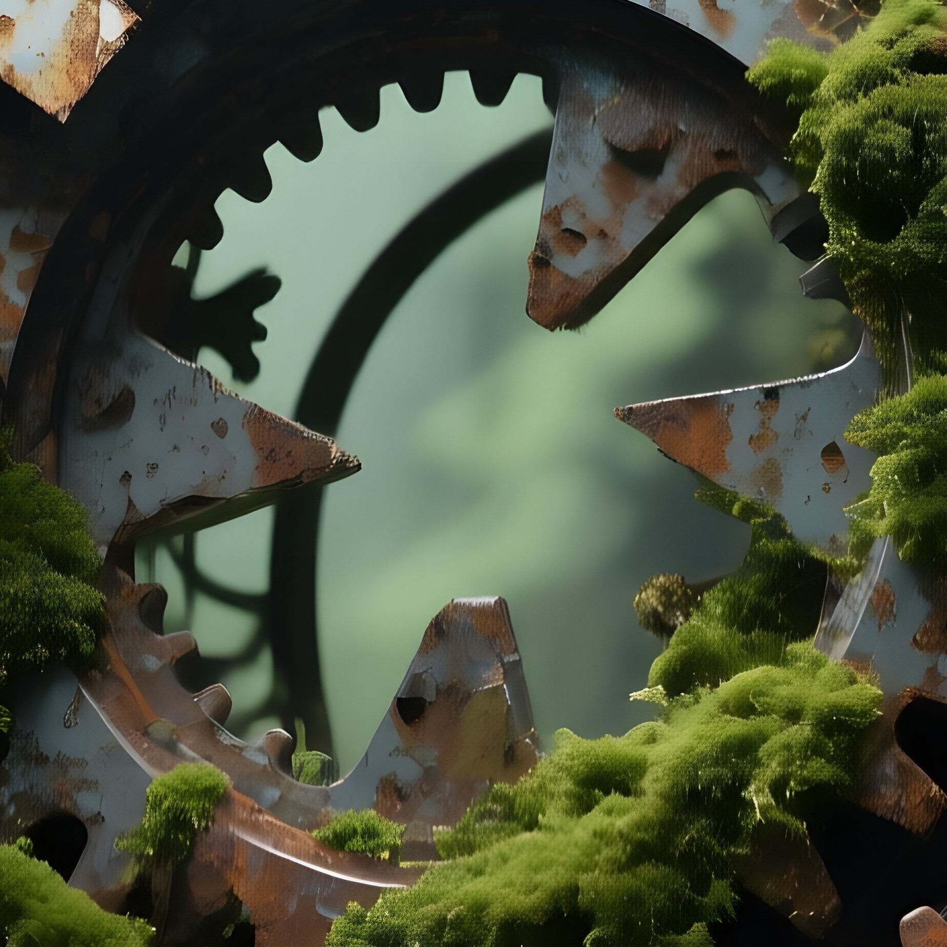 Abstract Mechanical Artwork With Overlapping Textures - Full Resolution Quality Preview