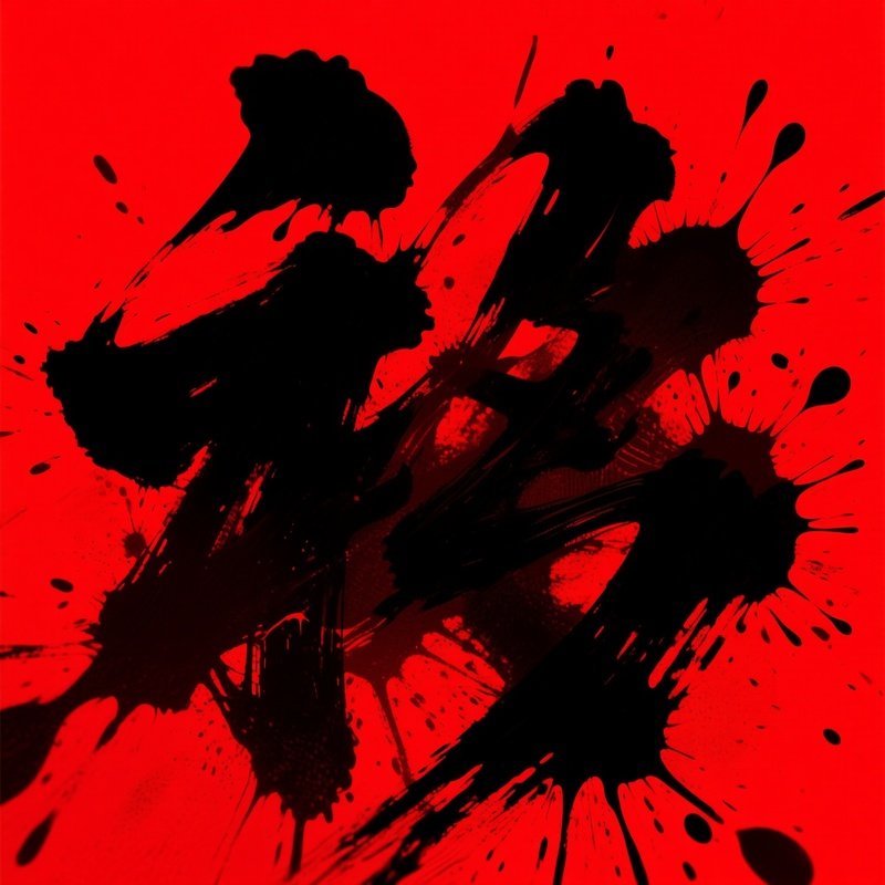 Abstract Painting With A Red And Black Color Scheme Abstract Red