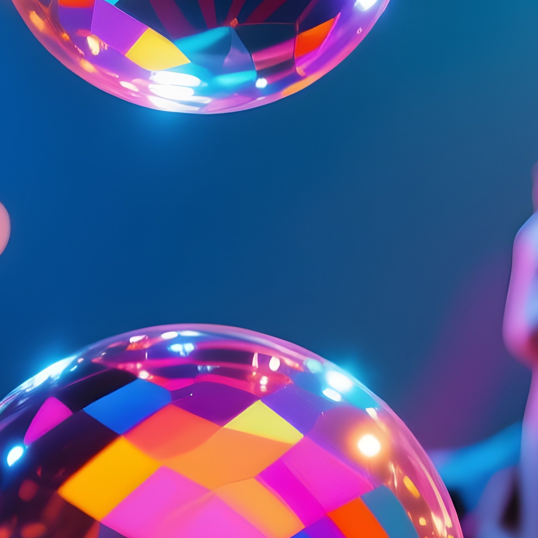 Abstract Photorealistic Image Crystal Balls Reflections Circus Lights - Full Resolution Quality Preview