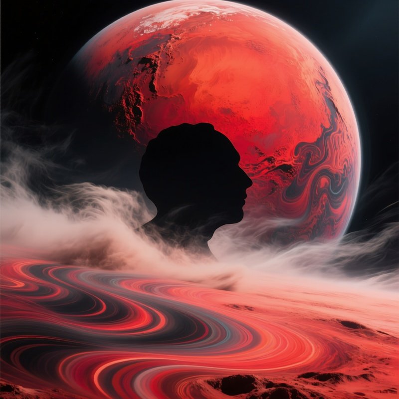 Abstract Photorealistic Mars Viewed From Phobos