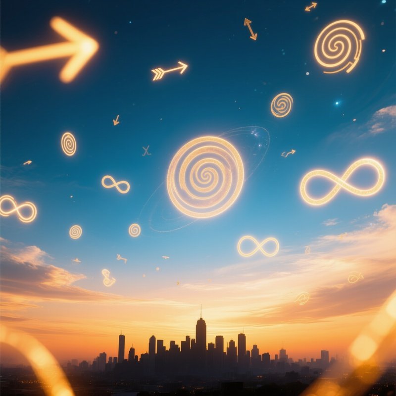 Abstract Sky With Symbols Of Transformation