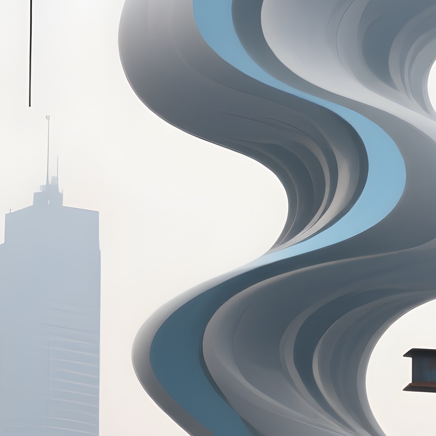 Abstract Tower Crane Lifting Beams City Skyline - Full Resolution Quality Preview