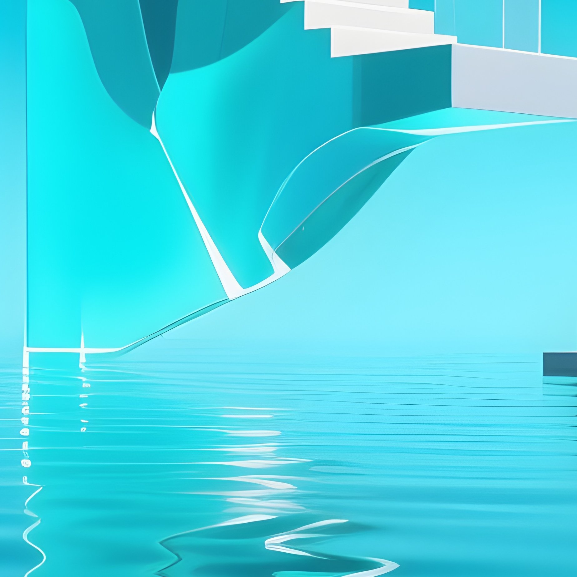 Abstract Water Reflecting Architectural Symbols - Full Resolution Quality Preview