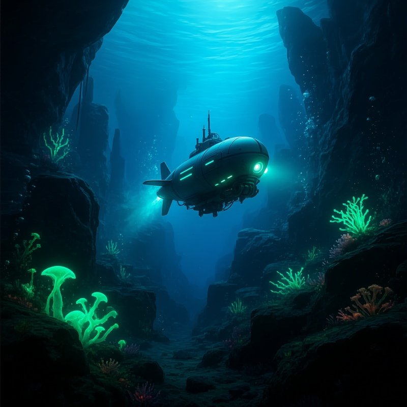 Abyssal Exploration With Submersible Science Fiction Image