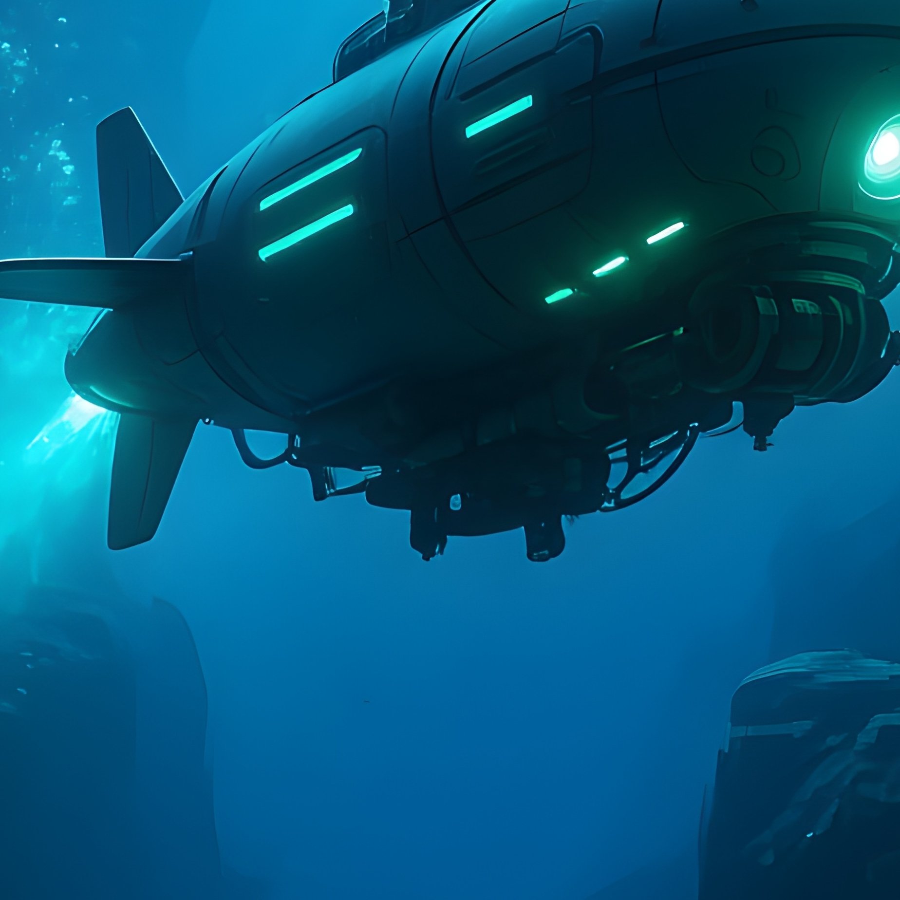 Abyssal Exploration With Submersible Science Fiction Image - Full Resolution Quality Preview