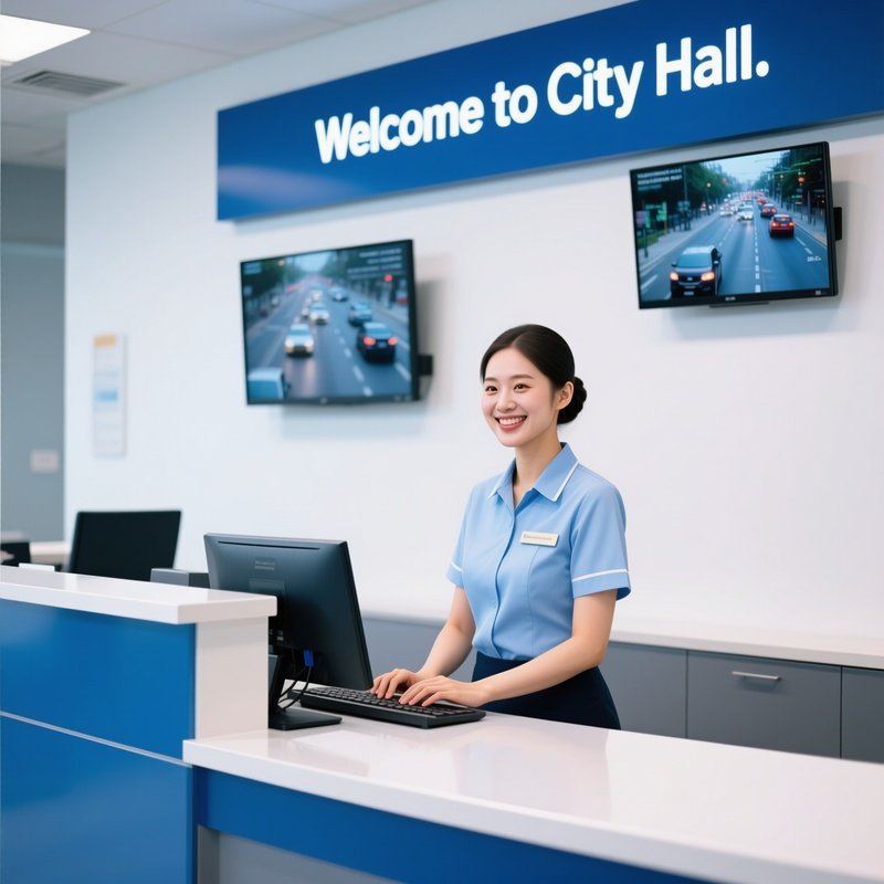 Administrative Lobby With Receptionist