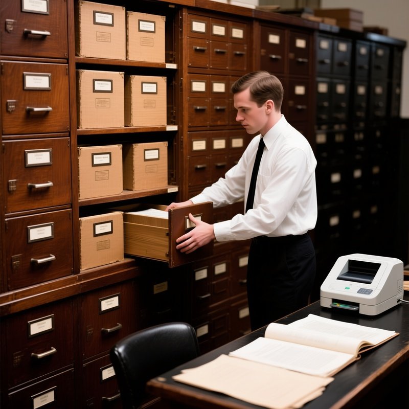 Administrative Office With Archival Files
