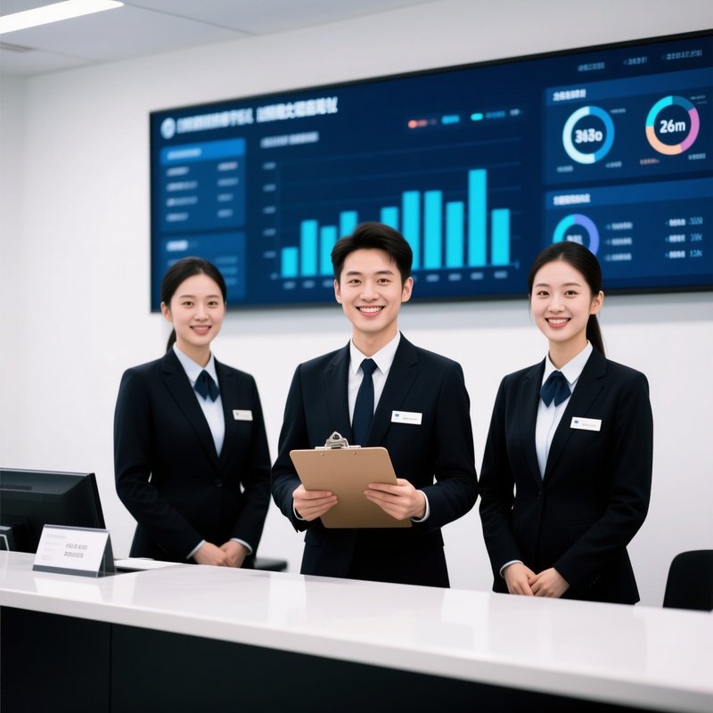 Administrative Office With Staff In Attire