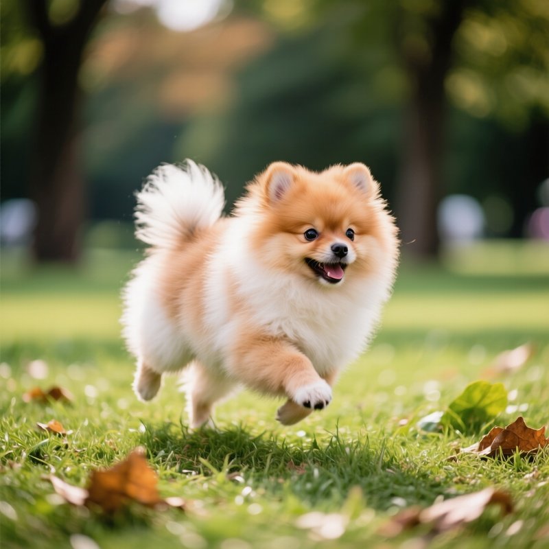 Adorable Pomeranian Puppy Playing Outdoors