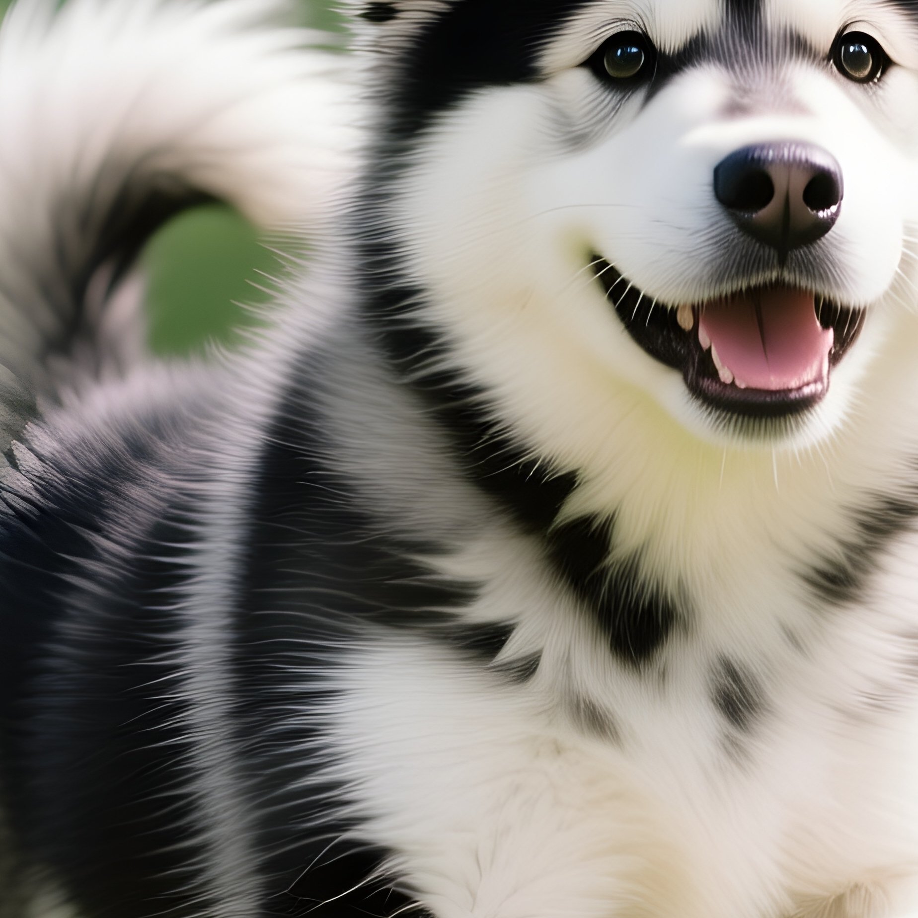 Adorable Puppy Alaskan Malamute Playing Outdoor - Full Resolution Quality Preview
