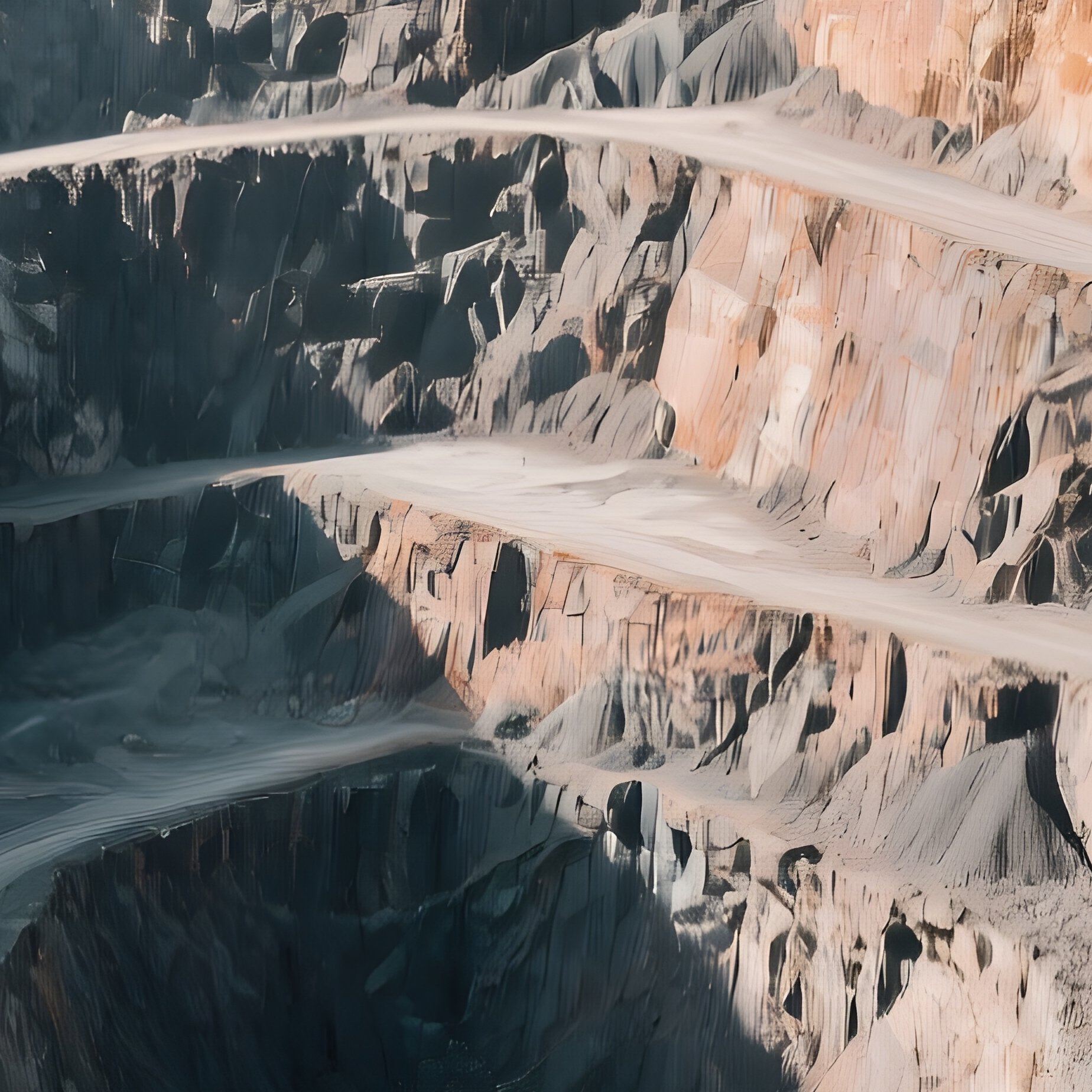 Aerial Drone View Of Terraced Open Pit Copper Mine - Full Resolution Quality Preview
