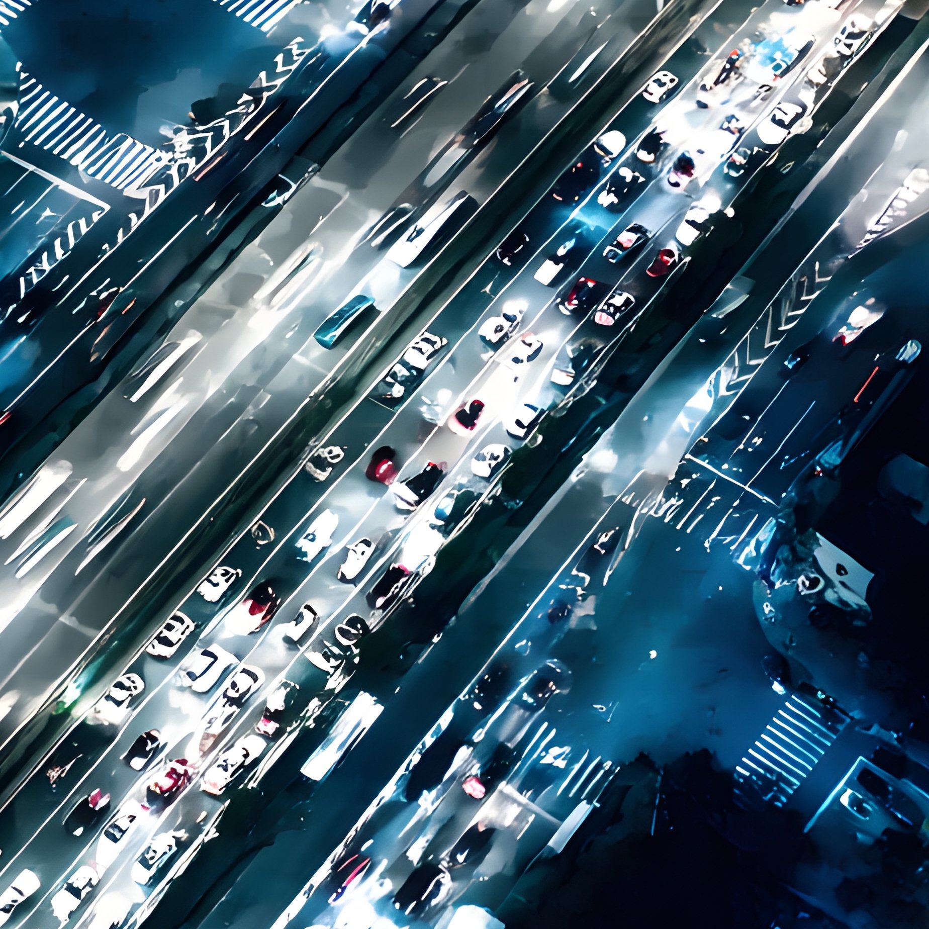 Aerial View Of A Busy Highway At Night Aerial Highway - Full Resolution Quality Preview