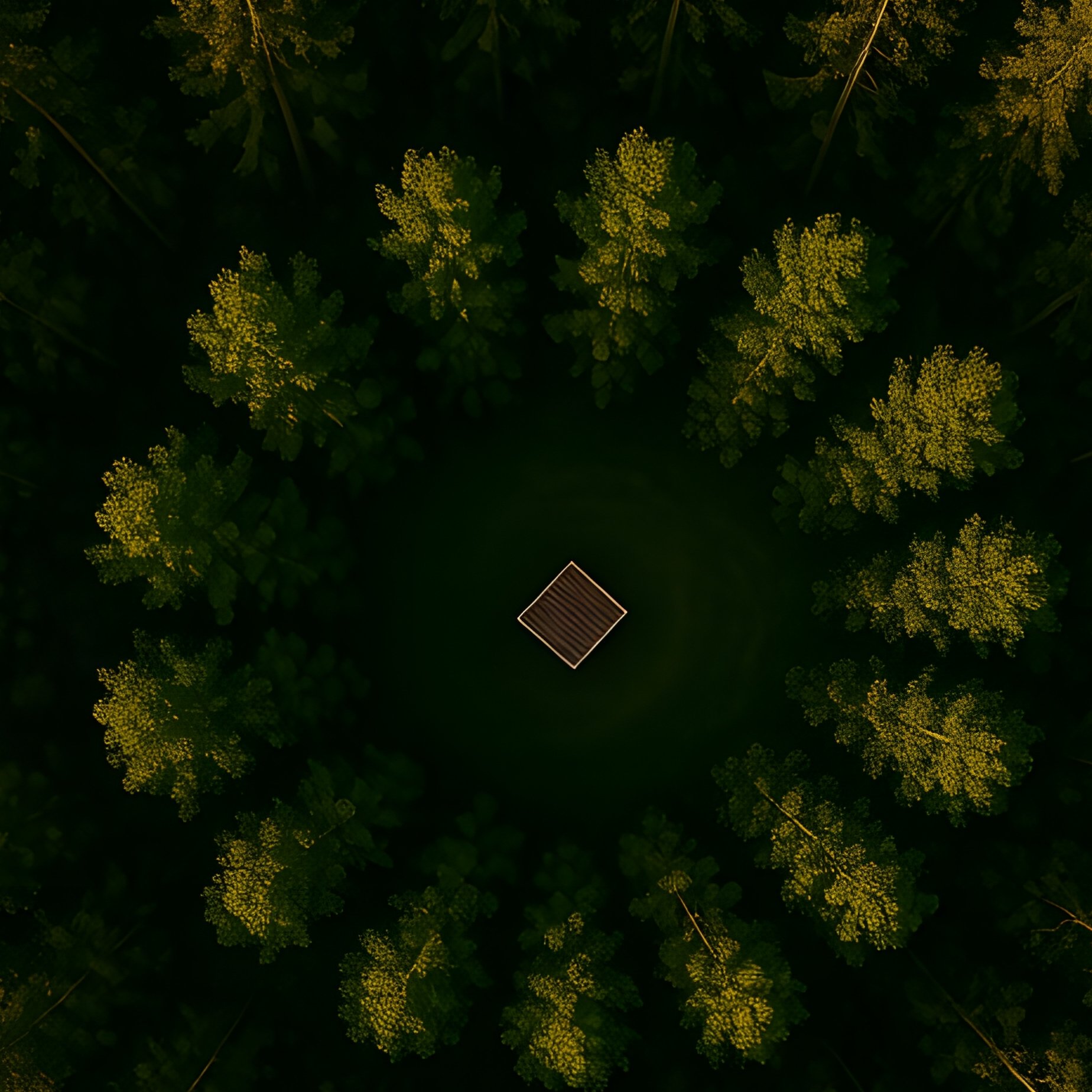Aerial View Of A Circular Arrangement Of Trees Aerial View Forest - Full Resolution Quality Preview