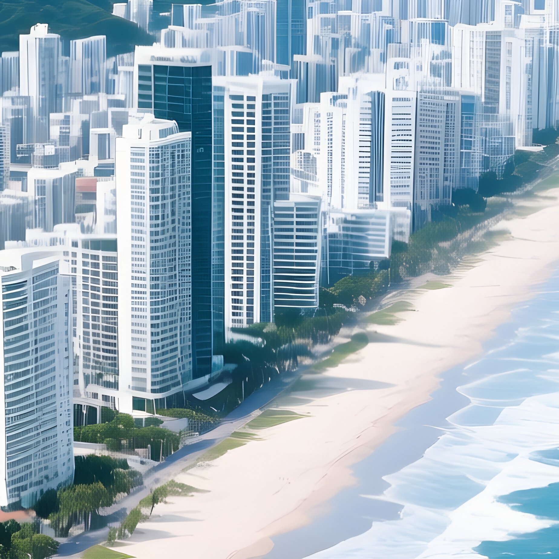 Aerial View Of A Coastal City Coastal City Aerial View - Full Resolution Quality Preview