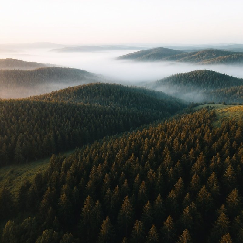 Aerial View Of A Dense Forest Forest Aerial