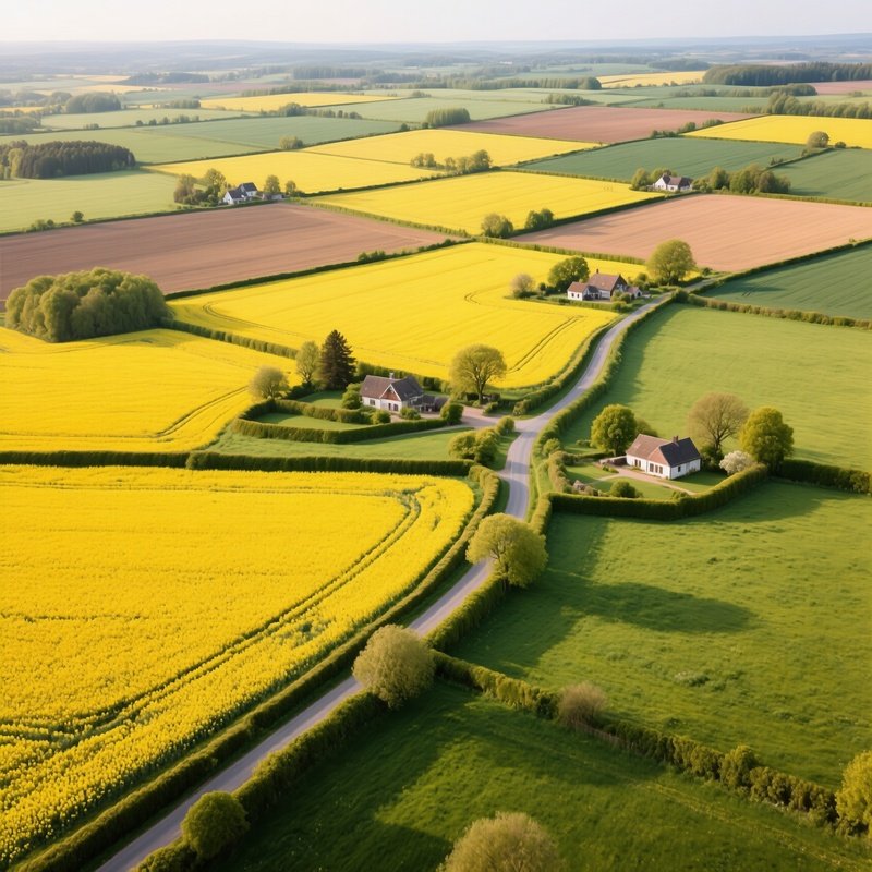 Aerial View Of A Rural Landscape Rural Landscape