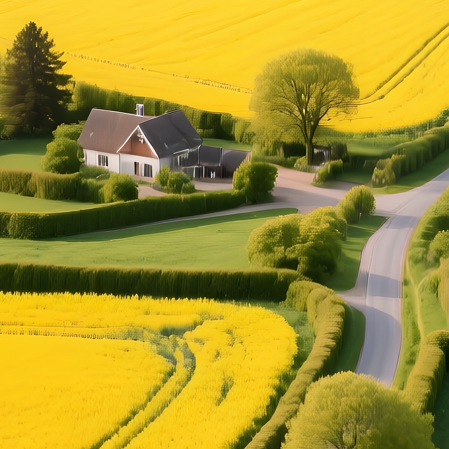 Aerial View Of A Rural Landscape Rural Landscape - Full Resolution Quality Preview