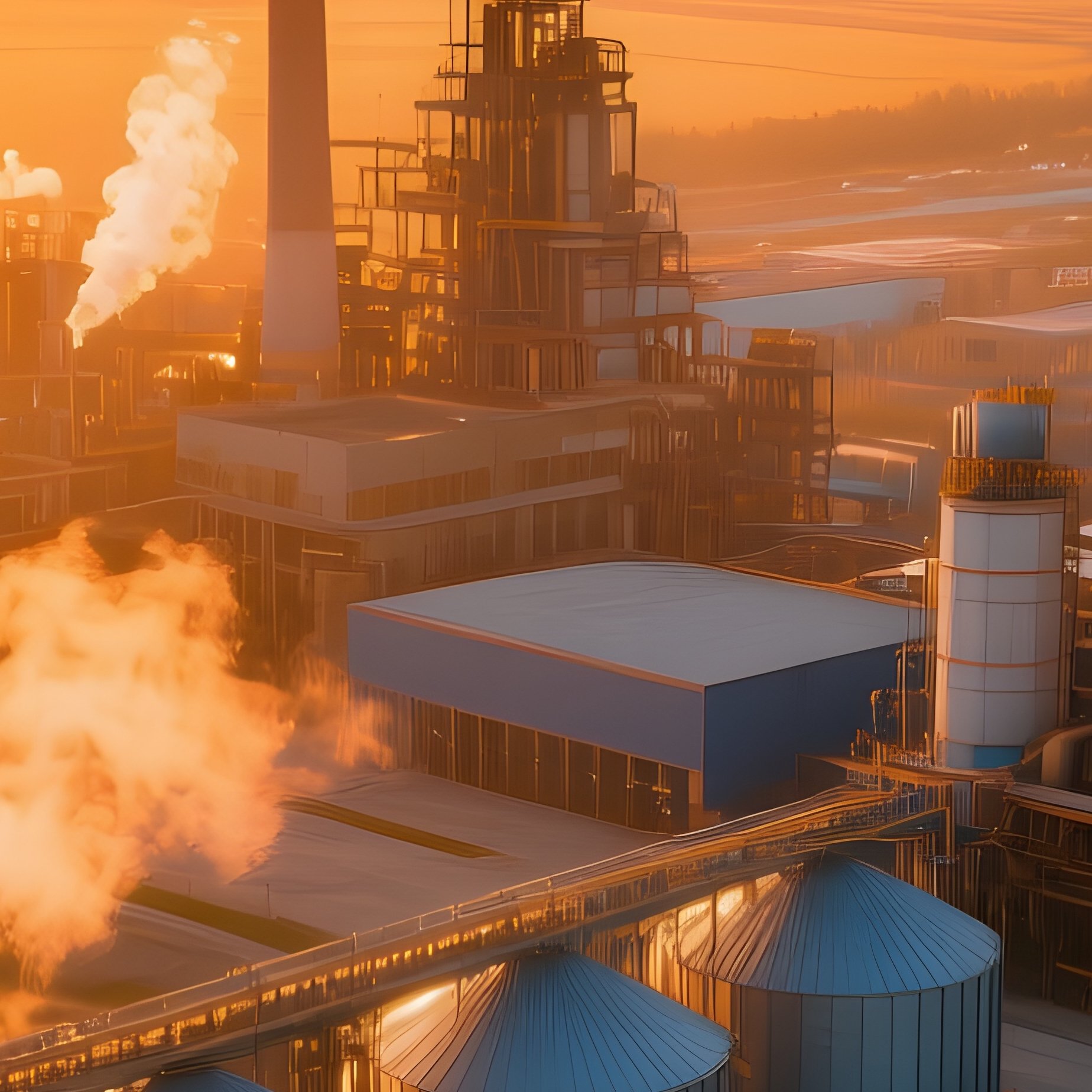 Aerial View Of Ammo Plant At Sunrise - Full Resolution Quality Preview