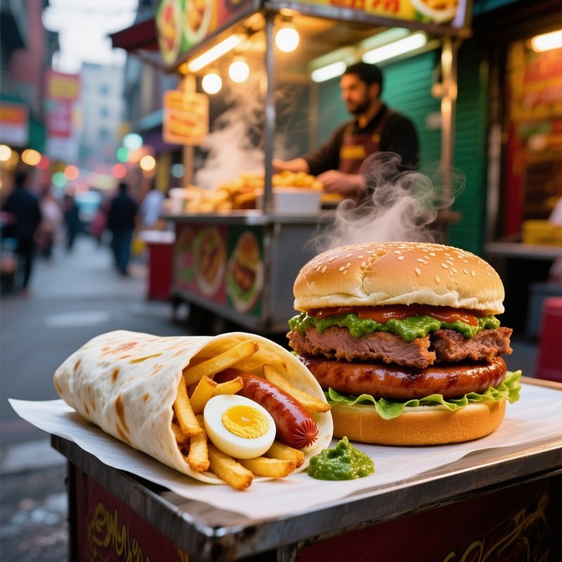 Afghan Burger Street Food Wrap